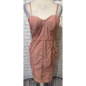 Haute Monde Dusty Pink dress, Spaghetti strap bandage Bodycon dress Size XL